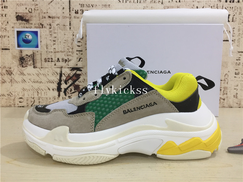 Balenciaga 2017 Fall Winter Triple-S Green White Yellow
